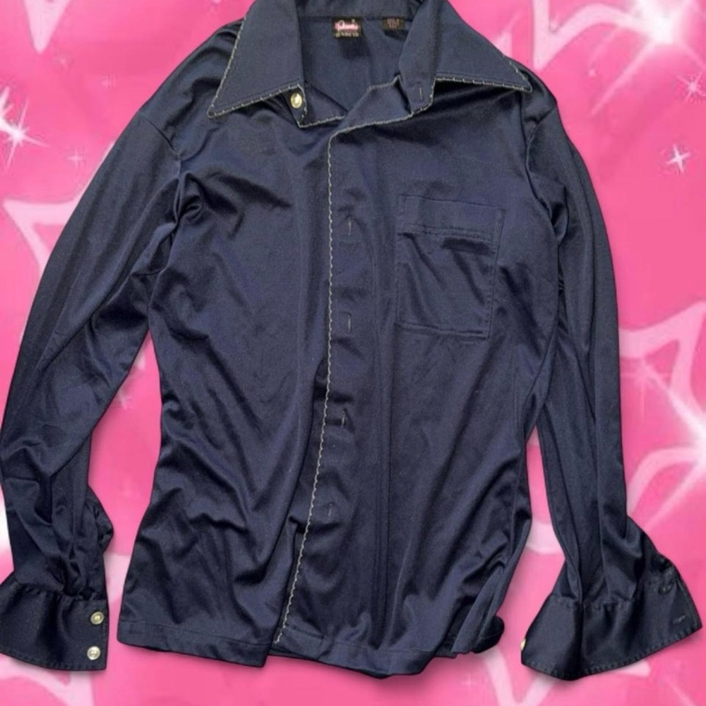 Joel California Vintage Navy Button-Up